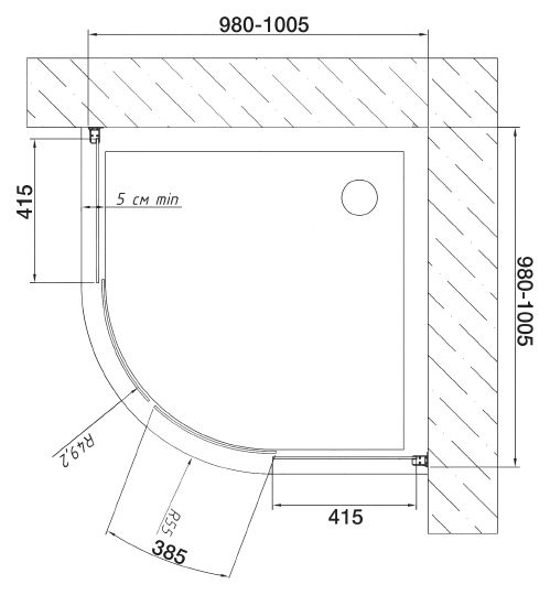 Душевой уголок Vegas Glass ZS 100 08 01