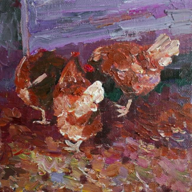 Картина "Куры №36" Михаил Рудник