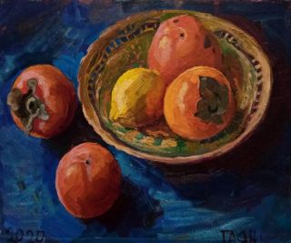 Картина "Хурма и лимон" Гаянэ Добровольская