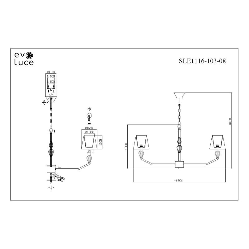 Люстра подвесная Evoluce BALNEA SLE1116-103-08