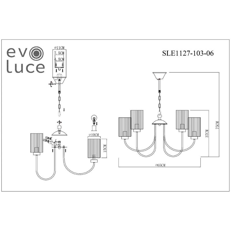 Люстра подвесная EVOLUCE TILDA SLE1127-103-06 фото 6
