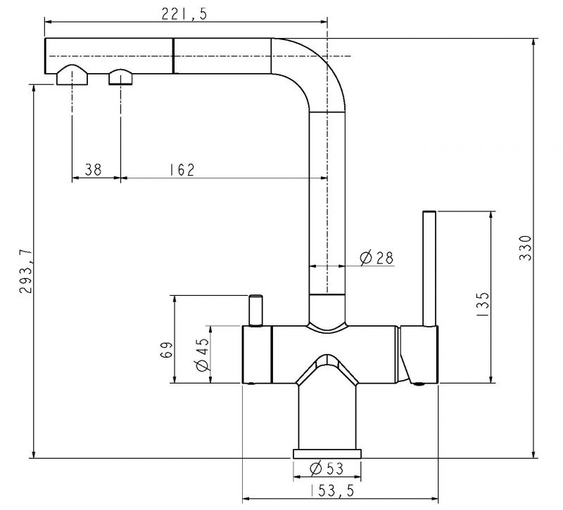 Смеситель для кухни Paulmark Serpentine Se213222-G, золото