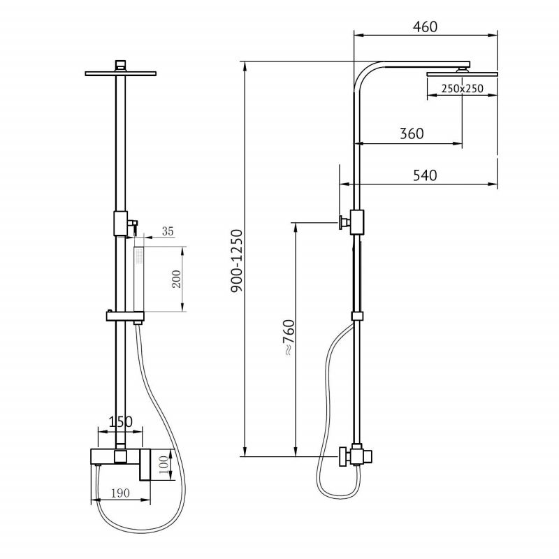 Душевая стойка ABBER Daheim AF8220G, золото матовое