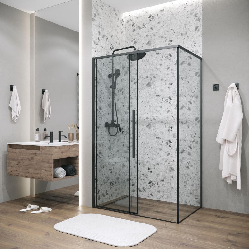 Душевой уголок Grossman Galaxy 120.K33.01.1010.21.00, 100х100 см, профиль черный матовый, стекло прозрачное фото 6