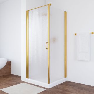 Душевой уголок Vegas Glass EP-Fis 80 09 02 R, 80х80 см, профиль золотой, стекло шиншилла