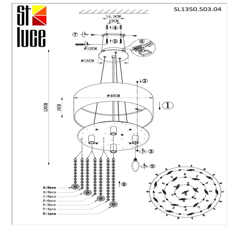 Светильник подвесной ST Luce LACCHIA SL1350.503.04