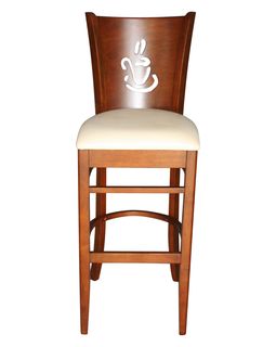 Барный стул Dobrin 9131-LMU JERRY BAR, цвет сиденья кремовый, цвет дерева шоколад