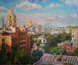 Картина "Вид на Новоспасский монастырь в Москве" Нина Силаева