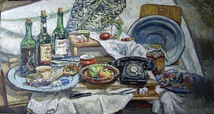 Картина "Натюрморт с обилием разнообразных предметов" Ягужинская Анна