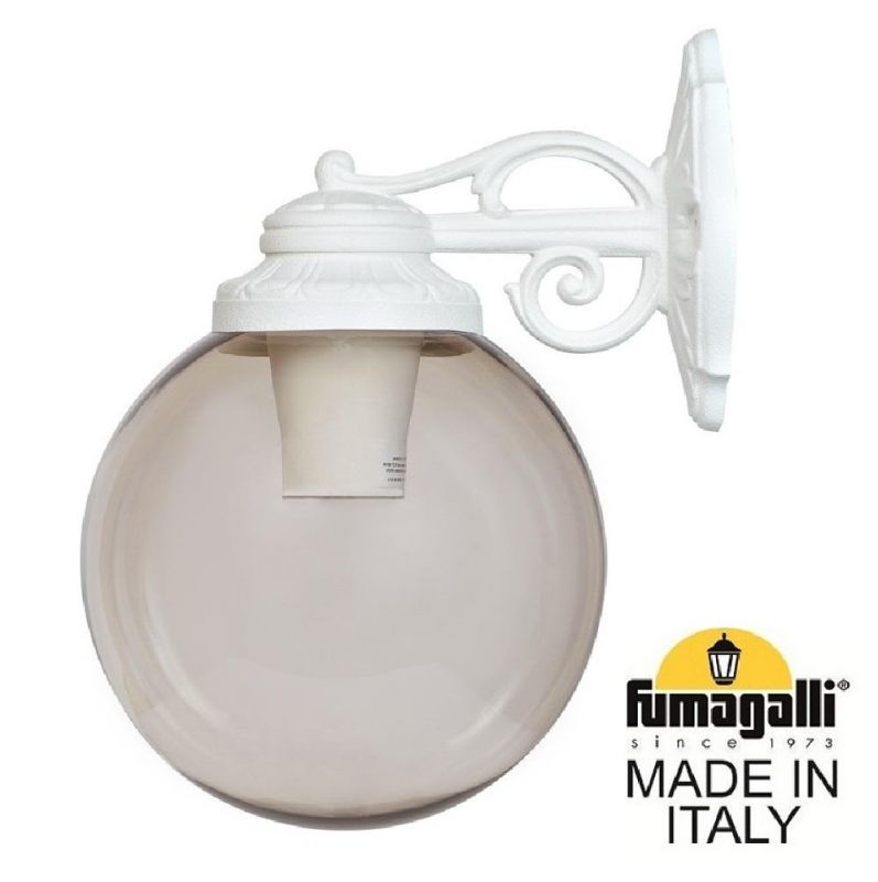 Уличный светильник-бра FUMAGALLI GLOBE 300 белый, дымчатый G30.131.000.WZF1RDN фото 1