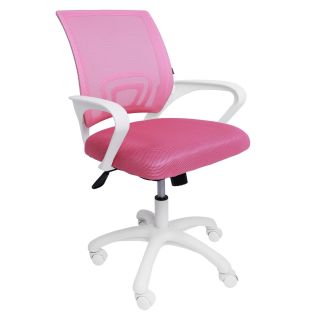 Кресло поворотное RICCI NEW, WHITE (розовый) 91964