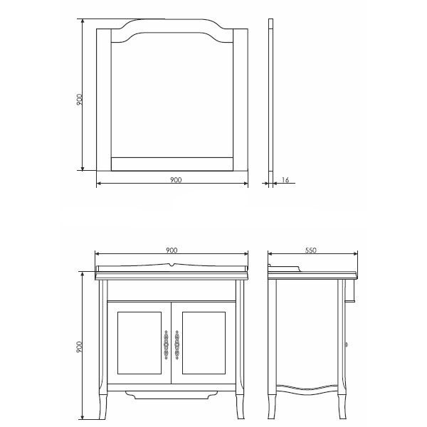 Зеркало Версаль-90 Comforty 00003130382