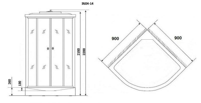 Душевая кабина Niagara Eco 90/90/215 3504 90x90