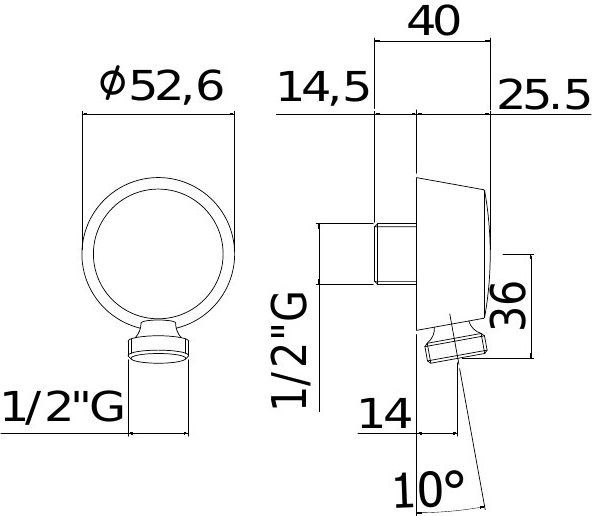 Шланговое подключение для душа Paffoni 00241594 хром