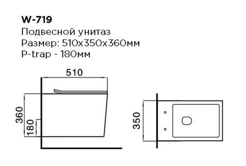 Унитаз керамический Black&White W-719