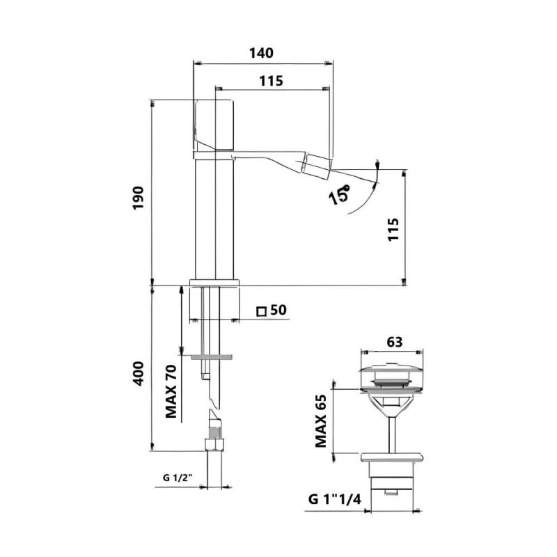 Смеситель для биде Webert ONE-X OX840102015 фото 3