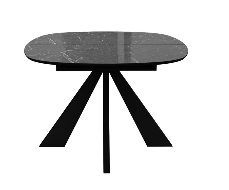 Стол DikLine SFK110 стекло черное мрамор глянец/подстолье черное/опоры черные (2 уп.) Фабрика Мебели ДИК BD-2854250