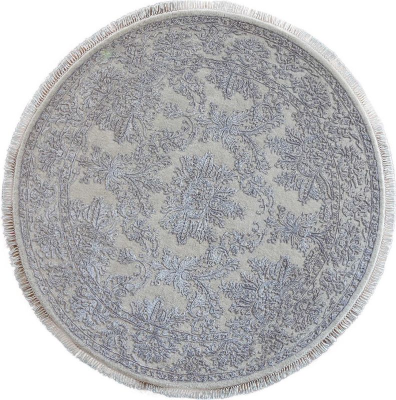 Индийский ковер из шерсти и арт-шёлка Carpet «KING OF AGRA» NO55N-CRE-CRE(Round) 252 x 252 см фото 1