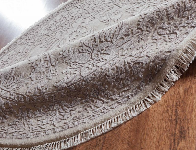 Индийский ковер из шерсти и арт-шёлка Carpet «KING OF AGRA» NO55N-CRE-CRE(Round) 252 x 252 см фото 4