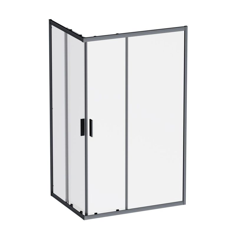 Душевой уголок AMPM Gem W90G-403-120290-BT 120x90 см, профиль черный матовый, стекло прозрачное фото 1