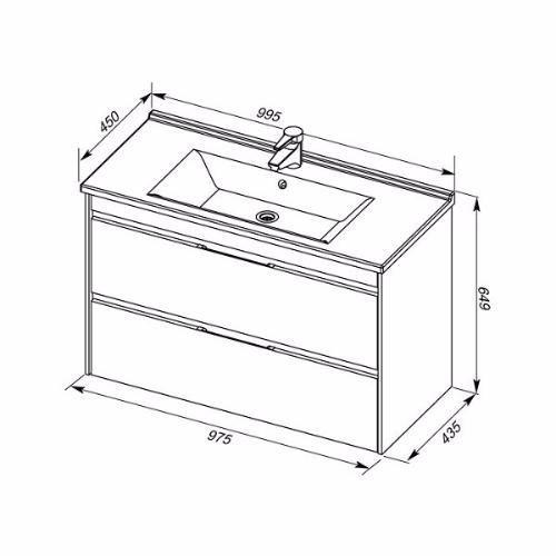 Раковина Aquanet ATRIA Sanovit 100 см 182321