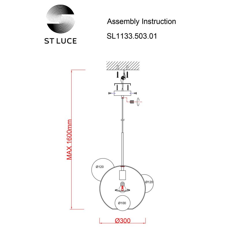 Подвесной светильник ST Luce BOPONE SL1133.503.01