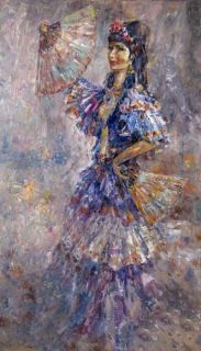 Картина "танцовщица с веерами" Антон Колоколов