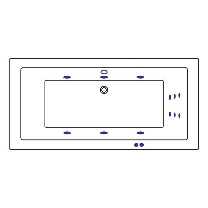 Акриловая ванна Excellent Savia Duo WAEX.SAD170.80.LINE.GL 170x80  с г/м, золото