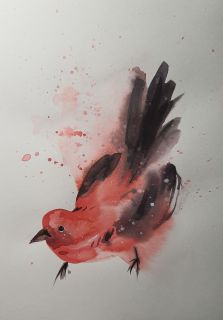 Картина "Красная птица" Анастасия Лебедева