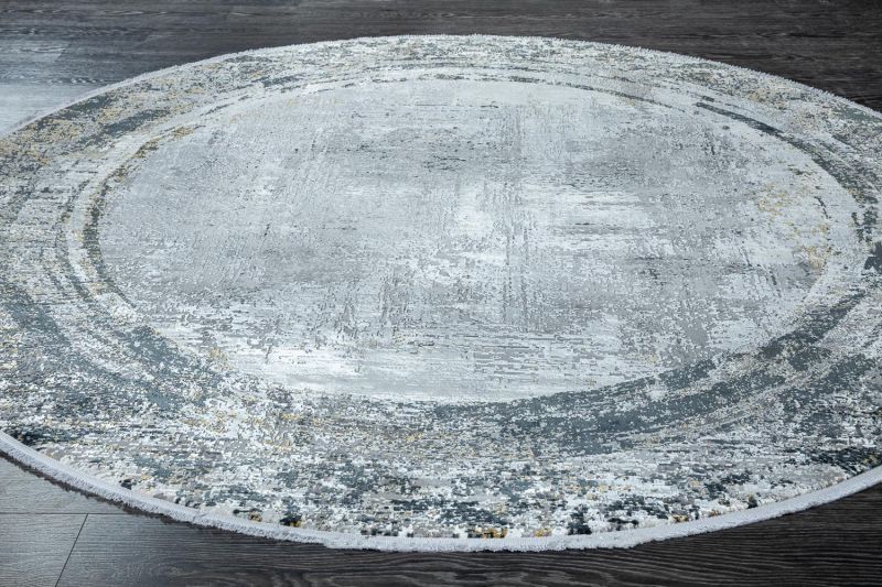 Турецкий ковер из эвкалиптового шёлка и акрила Carpet «ASPENDOS» M175A-C-DGRY-DGRY(Round) 200 x 200 см фото 2