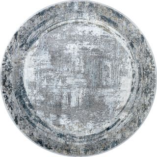 Турецкий ковер из эвкалиптового шёлка и акрила Carpet «ASPENDOS» M175A-C-DGRY-DGRY(Round) 200 x 200 см