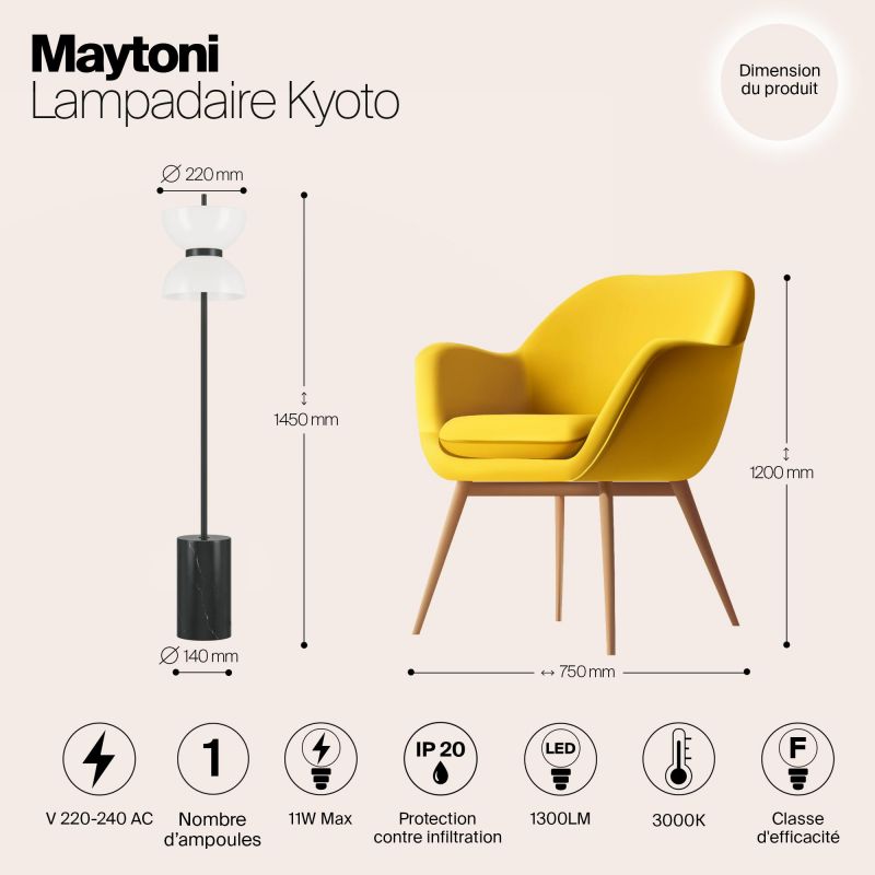 Напольный светильник (торшер) Maytoni Kyoto MOD178FL-L11B3K