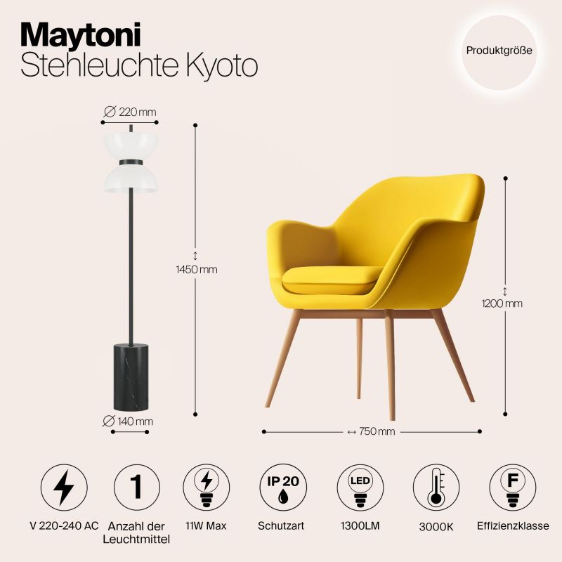 Напольный светильник (торшер) Maytoni Kyoto MOD178FL-L11B3K