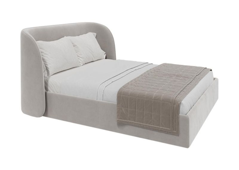 Кровать двуспальная Ellipsefurniture Classic 160 см (серый, велюр) СF010202150501 фото 1