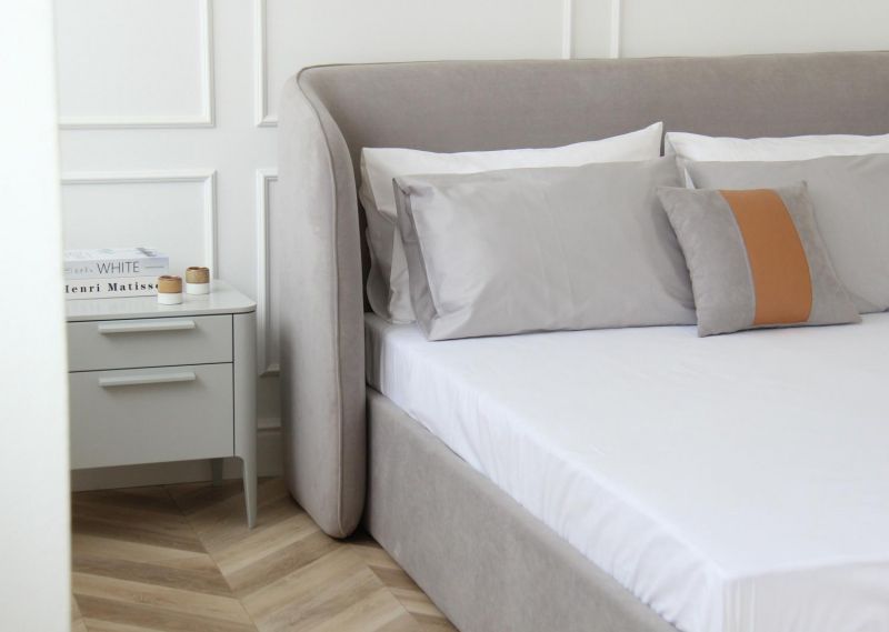 Кровать двуспальная Ellipsefurniture Classic 160 см (серый, велюр) СF010202150501 фото 10