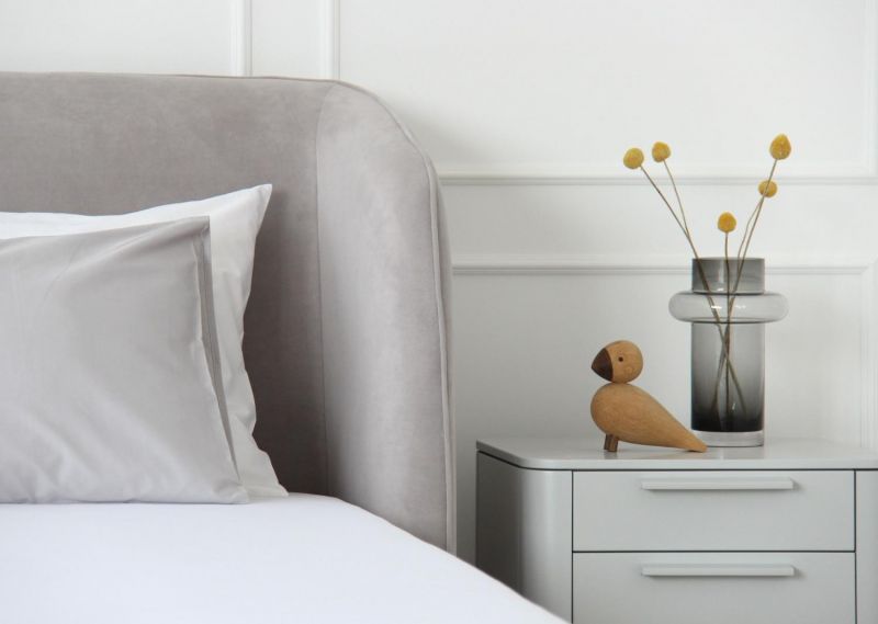 Кровать двуспальная Ellipsefurniture Classic 160 см (серый, велюр) СF010202150501 фото 11