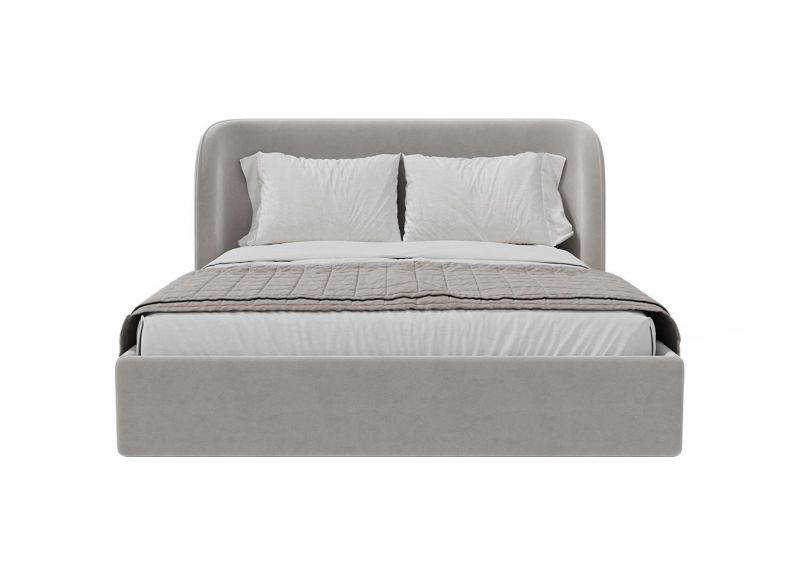 Кровать двуспальная Ellipsefurniture Classic 160 см (серый, велюр) СF010202150501 фото 2