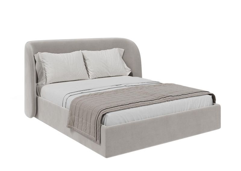 Кровать двуспальная Ellipsefurniture Classic 160 см (серый, велюр) СF010202150501 фото 4