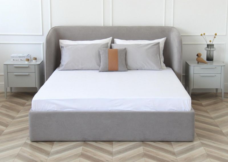 Кровать двуспальная Ellipsefurniture Classic 160 см (серый, велюр) СF010202150501 фото 5