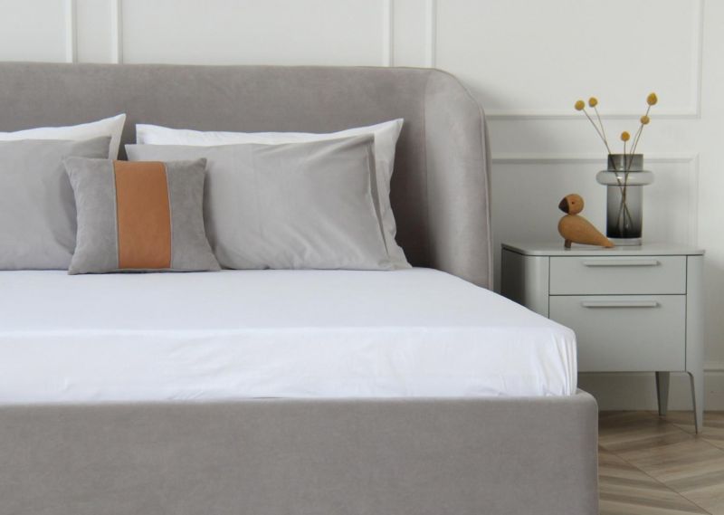 Кровать двуспальная Ellipsefurniture Classic 160 см (серый, велюр) СF010202150501 фото 6