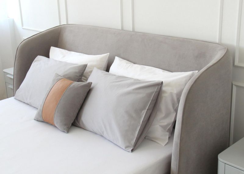 Кровать двуспальная Ellipsefurniture Classic 160 см (серый, велюр) СF010202150501 фото 7