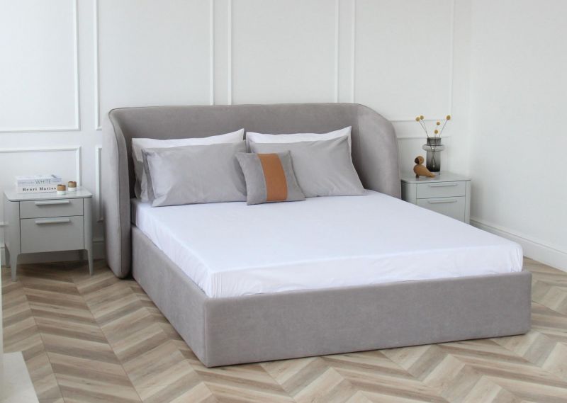 Кровать двуспальная Ellipsefurniture Classic 160 см (серый, велюр) СF010202150501 фото 8