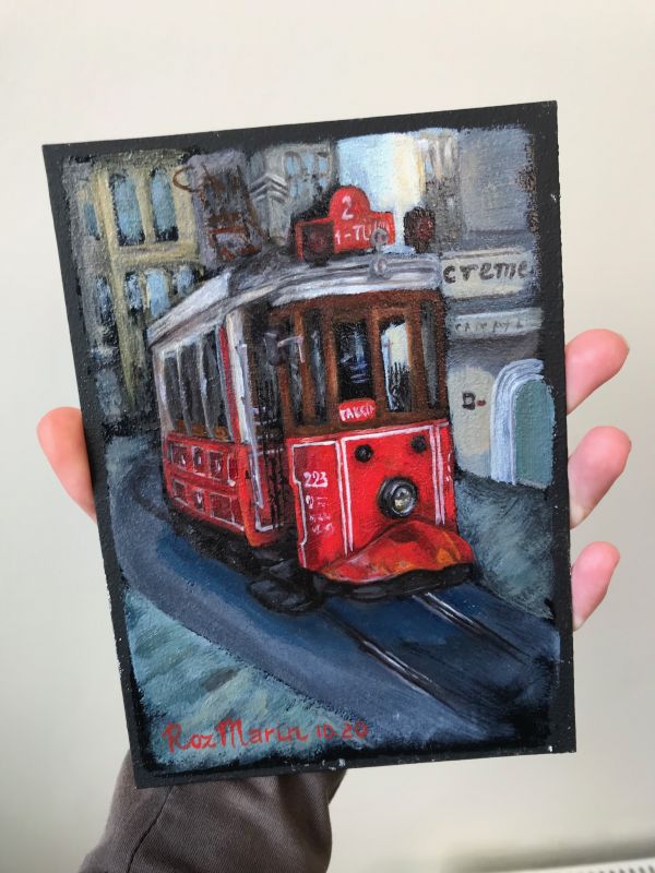 Картина "TRAM ON ISTIKLAL ISTANBUL" Марина Дерягина фото 2
