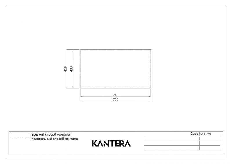 Кухонная мойка Kantera Cube 44686