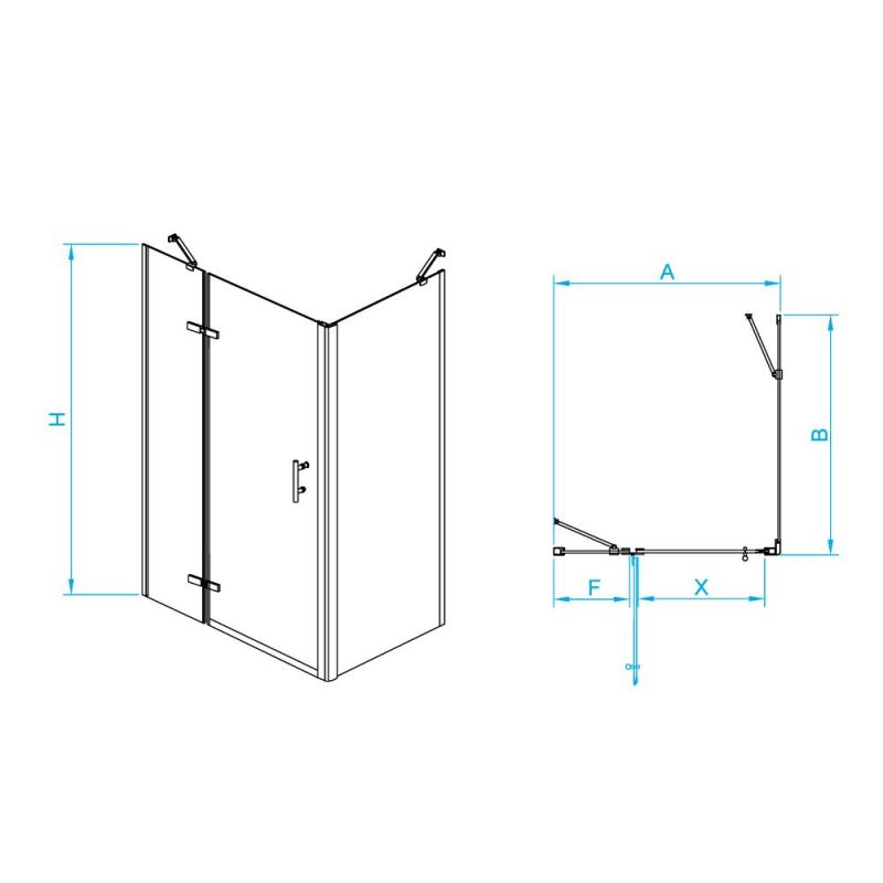 Душевой уголок RGW Passage PA-77B L (PA-07B L + Z-050-2B + держатель O-204B), 120x90 см, профиль черный, стекло прозрачное фото 2