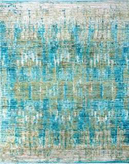 Индийский ковер из шёлка и шерсти Carpet «TRIBAL» TER-BLUE 284 x 355 см