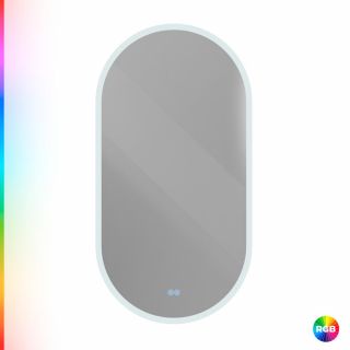 Зеркало для ванной CEZARES ELLISSE CZR-SPC-ELS-500-950-RGB-TCH с RGB-подсветкой, сенсор, 50x95