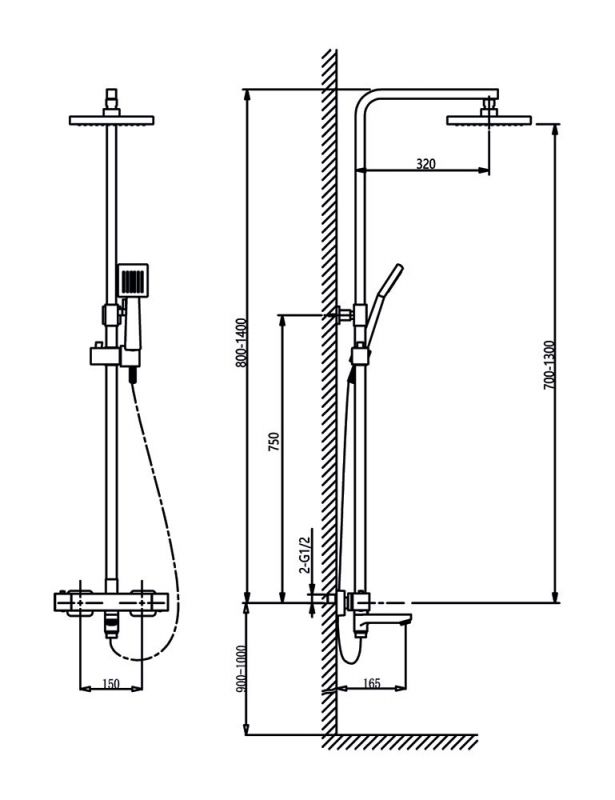 Душевая система с термостатом Timo-F Tetra-thermo SX-0169/00