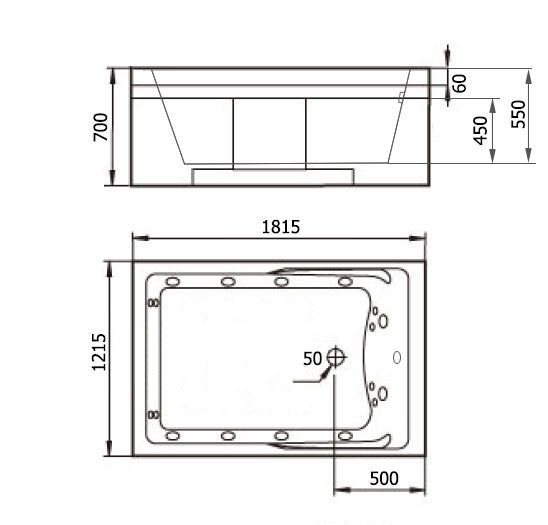 Акриловая ванна Gemy G9061 B L 181x121