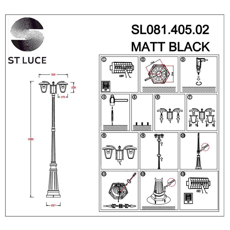 Уличный светильник наземный ST Luce SIVINO SL081.405.02